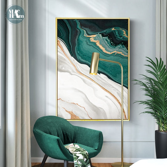 Modern Abstract Gold foil canvas painting