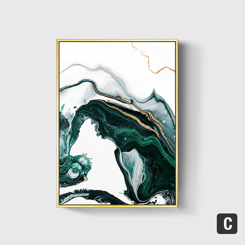 Modern Abstract Gold foil canvas painting